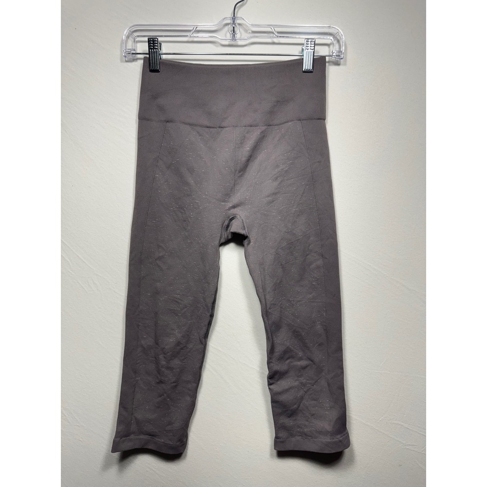 Lululemon Free To Flow Crop 17" Grey Heathered Seamless Leggings Size 6